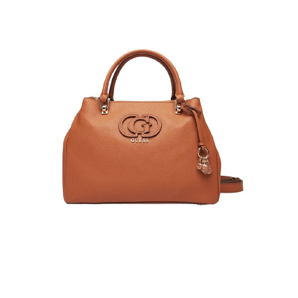GUESS CALEBRA HOBO STATUS SATCHEL ΤΣΑΝΤΑ ΓΥΝΑΙΚΕΙΑ COGNAC