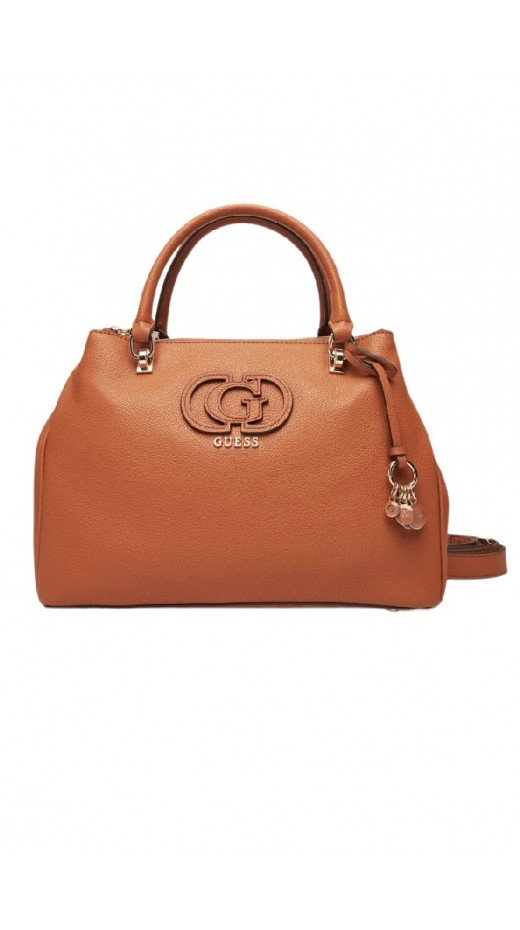GUESS CALEBRA HOBO STATUS SATCHEL ΤΣΑΝΤΑ ΓΥΝΑΙΚΕΙΑ COGNAC