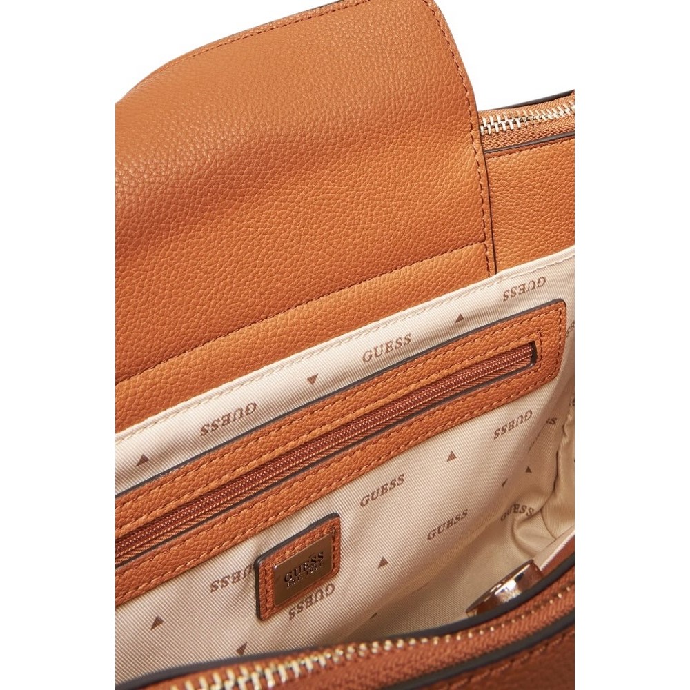 GUESS CALEBRA HOBO STATUS SATCHEL ΤΣΑΝΤΑ ΓΥΝΑΙΚΕΙΑ COGNAC