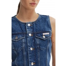 CALVIN KLEIN JEANS WHS SLVLS MINI TRUCKER DRESS MAD ΤΖΙΝ ΦΟΡΕΜΑ ΓΥΝΑΙΚΕΙΟ BLUΕ DENIM