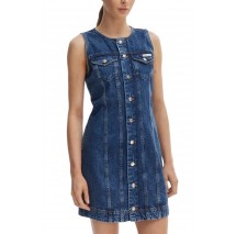 CALVIN KLEIN JEANS WHS SLVLS MINI TRUCKER DRESS MAD ΤΖΙΝ ΦΟΡΕΜΑ ΓΥΝΑΙΚΕΙΟ BLUΕ DENIM