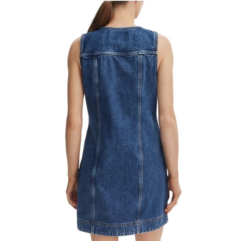 CALVIN KLEIN JEANS WHS SLVLS MINI TRUCKER DRESS MAD ΤΖΙΝ ΦΟΡΕΜΑ ΓΥΝΑΙΚΕΙΟ BLUΕ DENIM