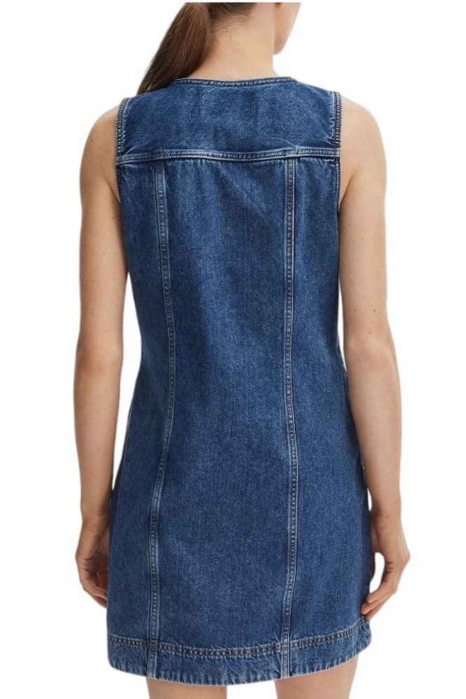CALVIN KLEIN JEANS WHS SLVLS MINI TRUCKER DRESS MAD ΤΖΙΝ ΦΟΡΕΜΑ ΓΥΝΑΙΚΕΙΟ BLUΕ DENIM