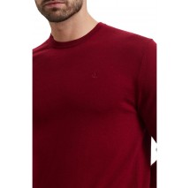 CALVIN KLEIN MERINO CREW ΜΠΛΟΥΖΑ ΠΛΕΚΤΗ ΑΝΔΡΙΚΗ WINE