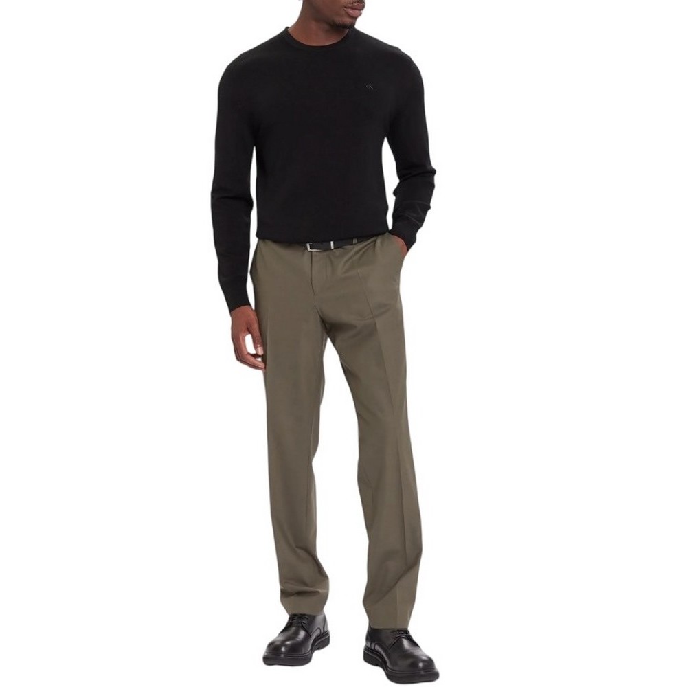 CALVIN KLEIN MERINO CREW ΜΠΛΟΥΖΑ ΠΛΕΚΤΗ ΑΝΔΡΙΚΗ BLACK
