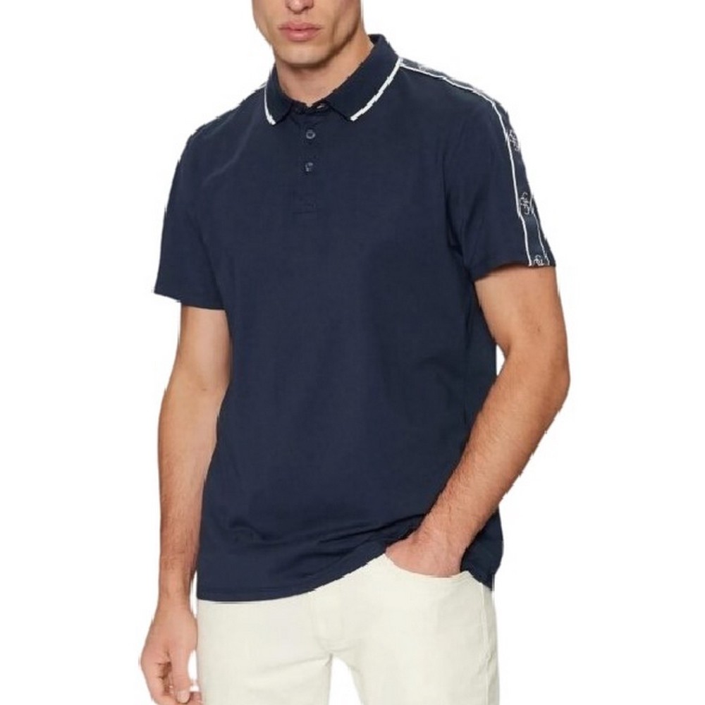 GUESS QUATTRO G TAPE POLO T-SHIRT ΜΠΛΟΥΖΑ ΑΝΔΡΙΚΗ NAVY