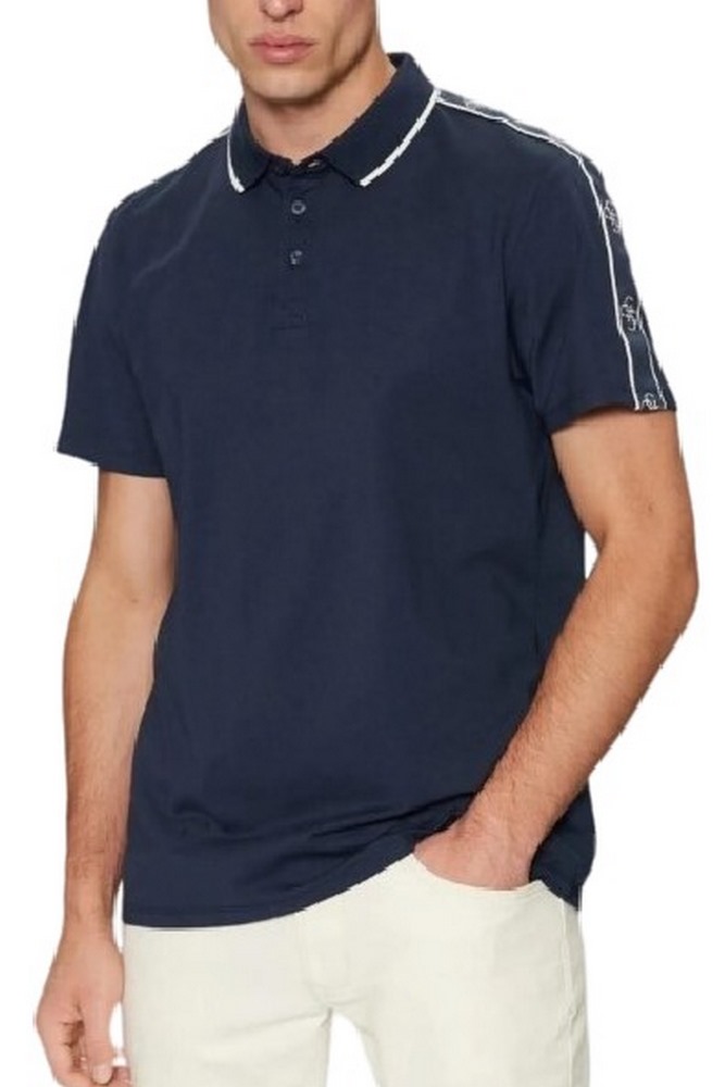 GUESS QUATTRO G TAPE POLO T-SHIRT ΜΠΛΟΥΖΑ ΑΝΔΡΙΚΗ NAVY