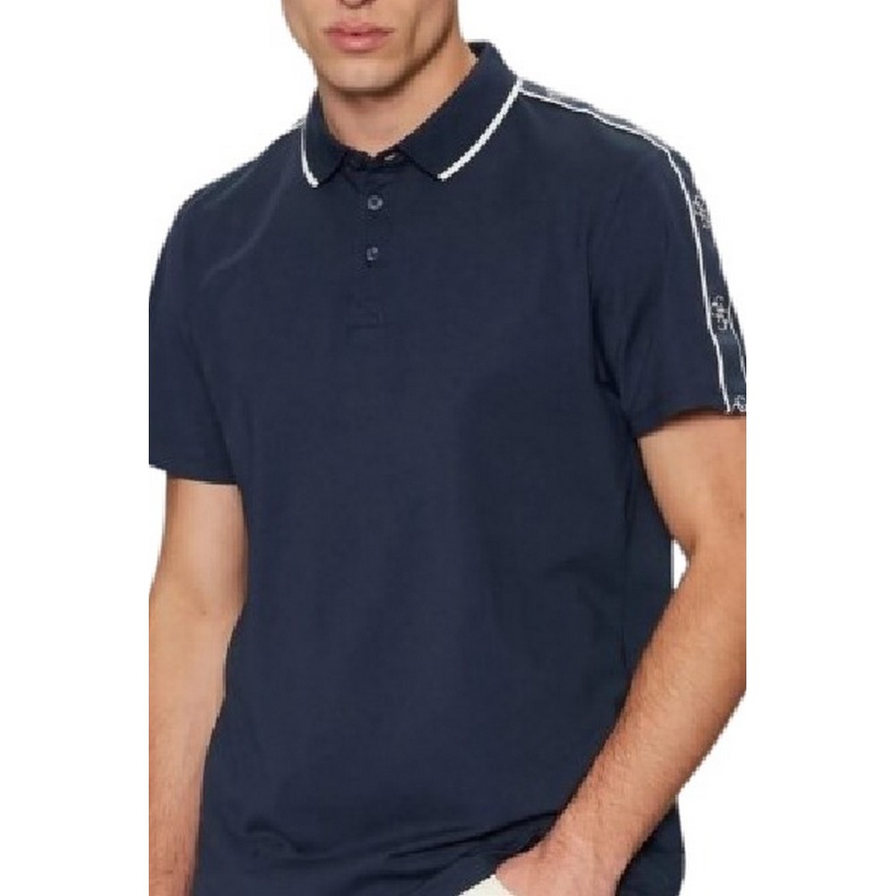 GUESS QUATTRO G TAPE POLO T-SHIRT ΜΠΛΟΥΖΑ ΑΝΔΡΙΚΗ NAVY