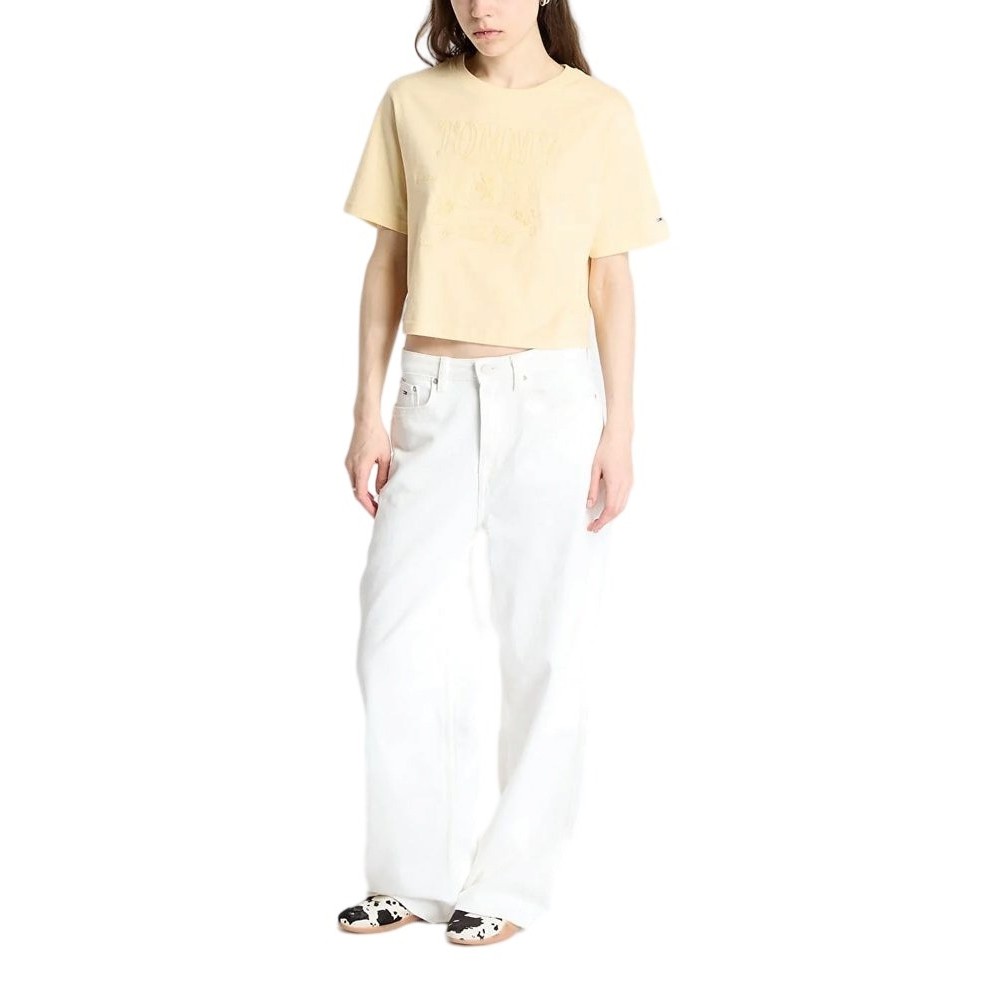TOMMY JEANS  RLX SH TONAL CREST TEE T-SHIRT ΜΠΛΟΥΖΑ ΓΥΝΑΙΚΕΙΑ YELLOW