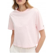 TOMMY JEANS  RLX SH TONAL CREST TEE T-SHIRT ΜΠΛΟΥΖΑ ΓΥΝΑΙΚΕΙΑ PINK