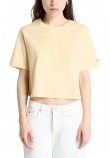 TOMMY JEANS  RLX SH TONAL CREST TEE T-SHIRT ΜΠΛΟΥΖΑ ΓΥΝΑΙΚΕΙΑ YELLOW