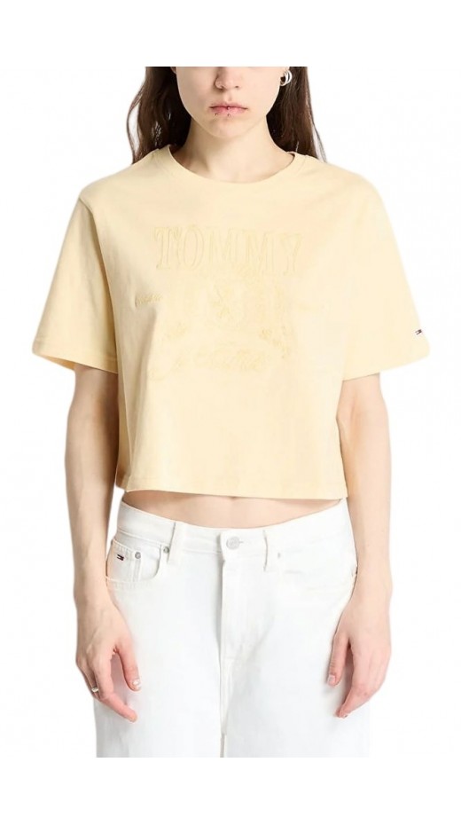 TOMMY JEANS  RLX SH TONAL CREST TEE T-SHIRT ΜΠΛΟΥΖΑ ΓΥΝΑΙΚΕΙΑ YELLOW