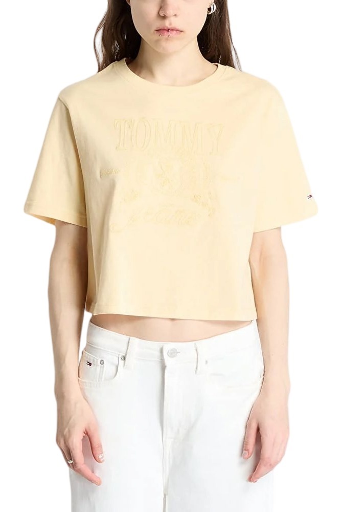 TOMMY JEANS  RLX SH TONAL CREST TEE T-SHIRT ΜΠΛΟΥΖΑ ΓΥΝΑΙΚΕΙΑ YELLOW