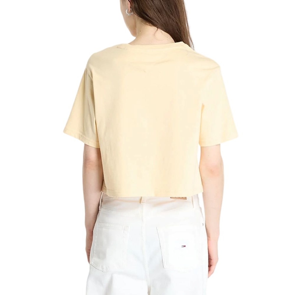 TOMMY JEANS  RLX SH TONAL CREST TEE T-SHIRT ΜΠΛΟΥΖΑ ΓΥΝΑΙΚΕΙΑ YELLOW