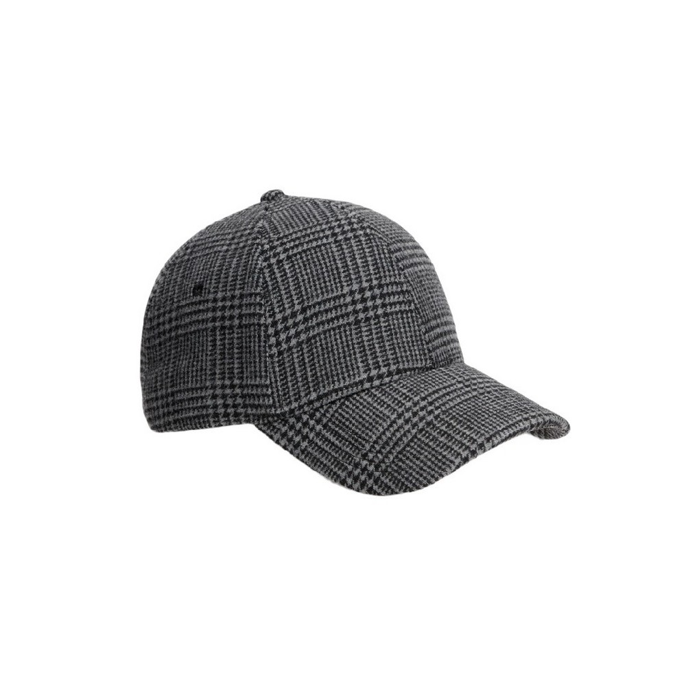 TOMMY HILFIGER CHECK 6 PANEL MELTON CAP ΚΑΠΕΛΟ ΑΝΔΡΙΚΟ GREY