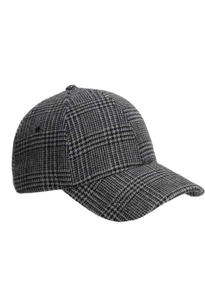 TOMMY HILFIGER CHECK 6 PANEL MELTON CAP ΚΑΠΕΛΟ ΑΝΔΡΙΚΟ GREY
