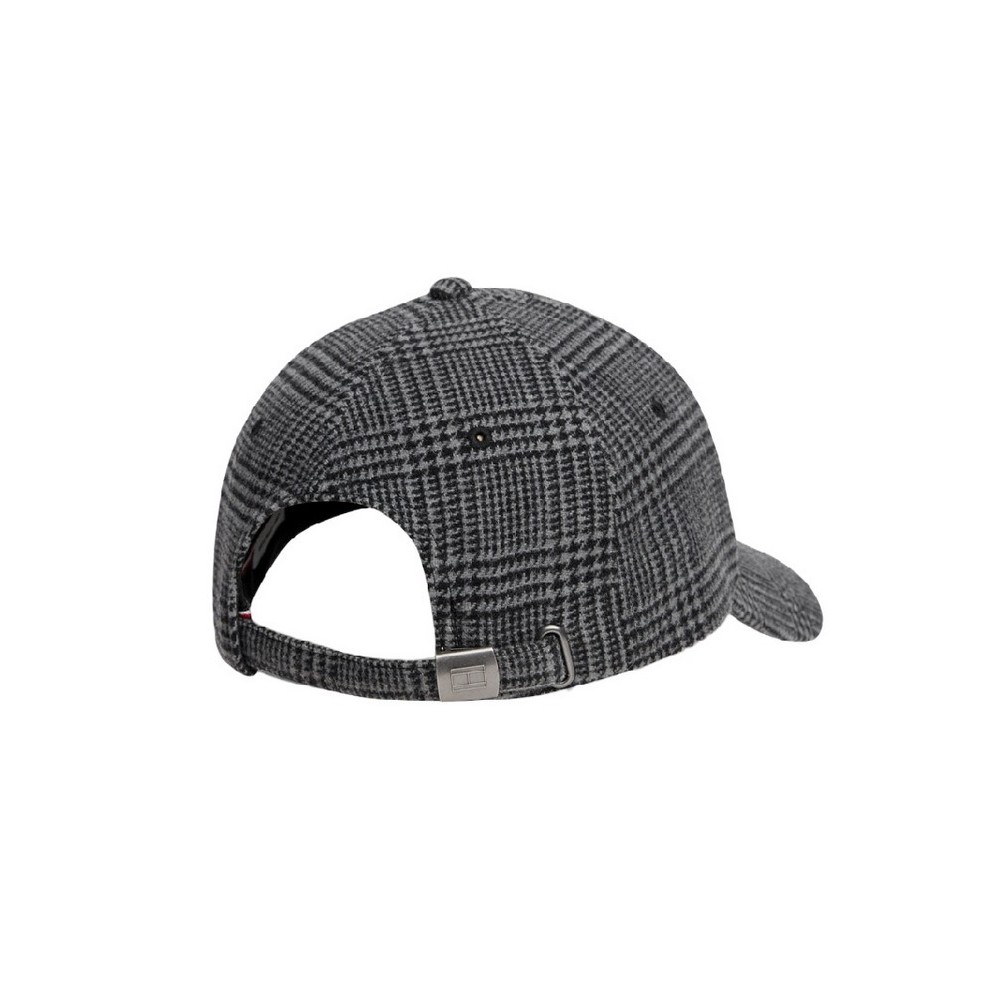 TOMMY HILFIGER CHECK 6 PANEL MELTON CAP ΚΑΠΕΛΟ ΑΝΔΡΙΚΟ GREY