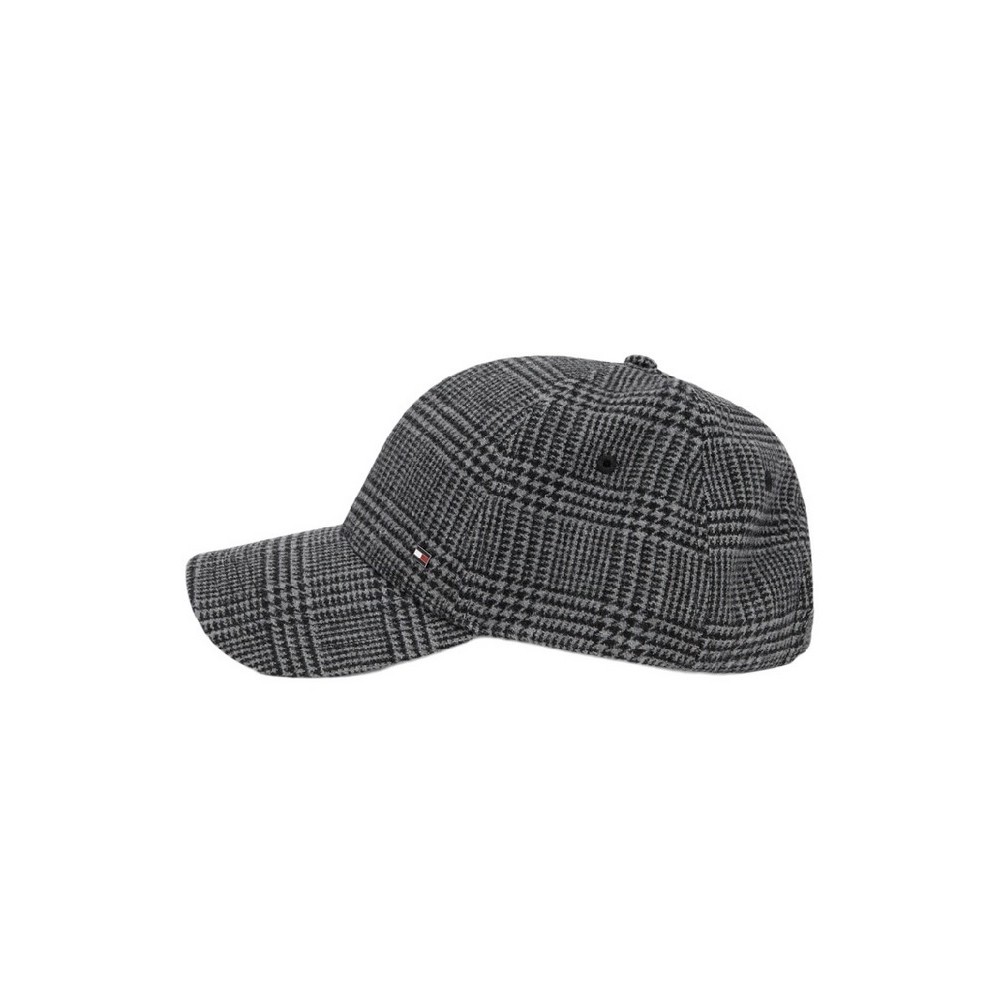 TOMMY HILFIGER CHECK 6 PANEL MELTON CAP ΚΑΠΕΛΟ ΑΝΔΡΙΚΟ GREY