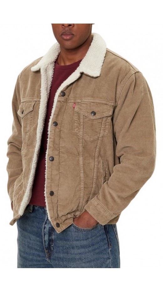 LEVIS RELAXED FIT SHERPA TRKR JACKET ΜΠΟΥΦΑΝ ΑΝΔΡΙΚΟ TAUPE