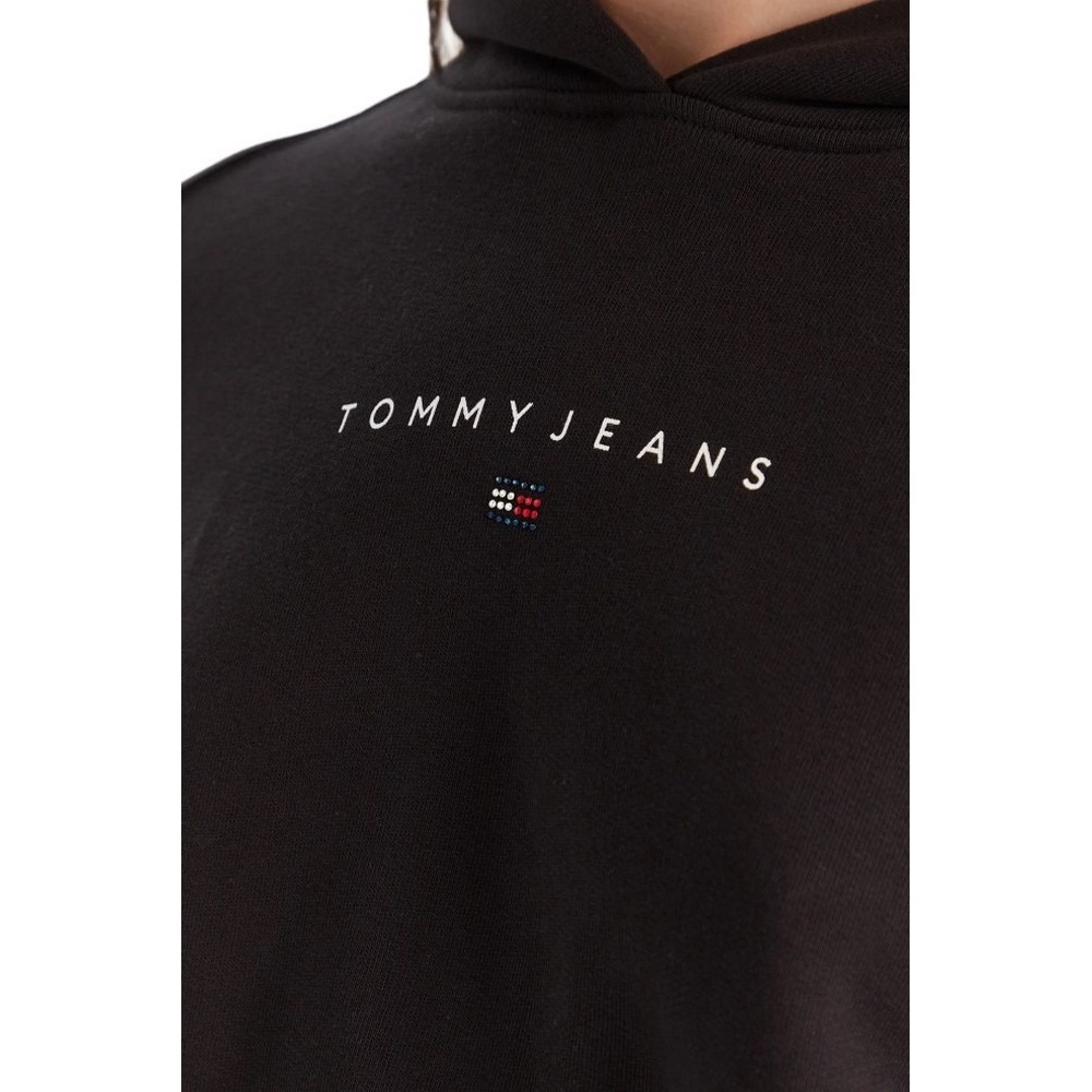 TOMMY JEANS  CRP LINEAR BLING HOODIE EXT ΦΟΥΤΕΡ ΜΠΛΟΥΖΑ ΓΥΝΑΙΚΕΙΑ BLACK