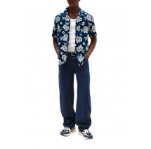 TOMMY JEANS  REG SLUB AOP SS SHIRT EXT ΠΟΥΚΑΜΙΣΟ ΑΝΔΡΙΚΟ NAVY