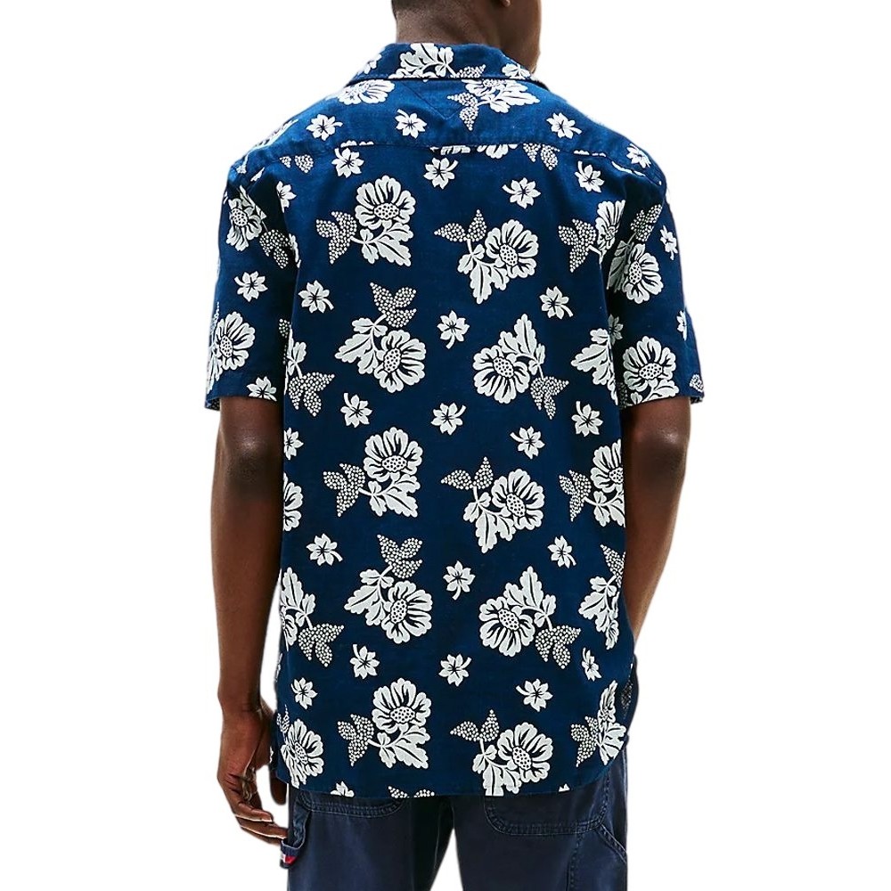 TOMMY JEANS  REG SLUB AOP SS SHIRT EXT ΠΟΥΚΑΜΙΣΟ ΑΝΔΡΙΚΟ NAVY