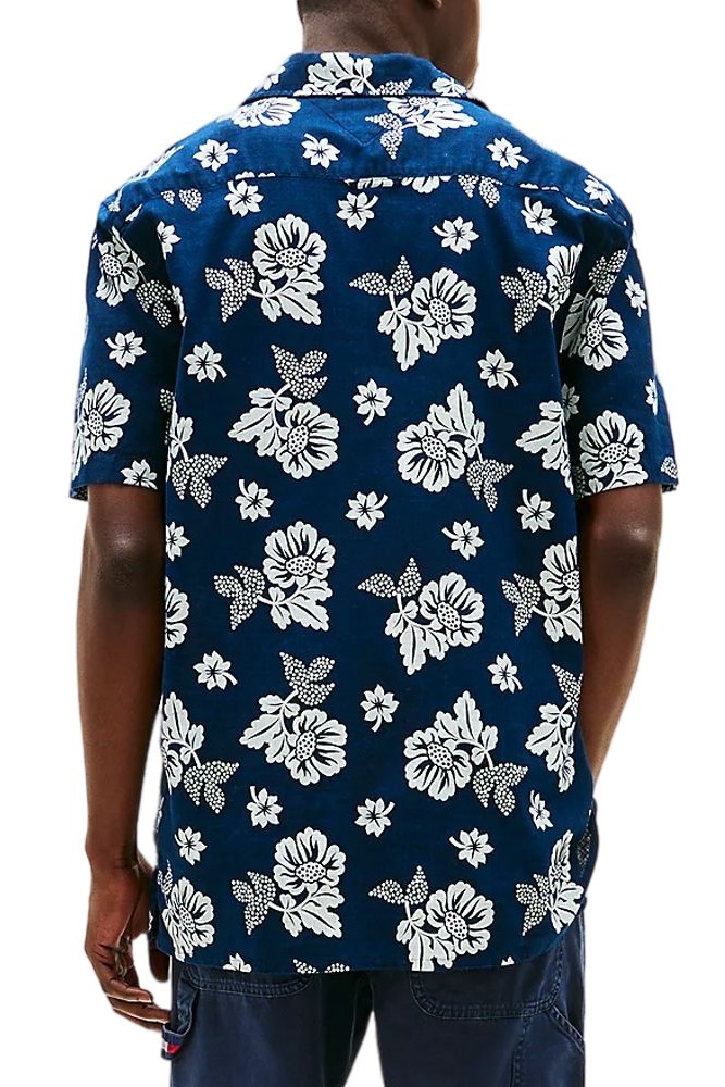TOMMY JEANS  REG SLUB AOP SS SHIRT EXT ΠΟΥΚΑΜΙΣΟ ΑΝΔΡΙΚΟ NAVY