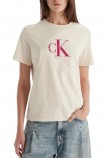 CALVIN KLEIN JEANS HR CLSSC MNLG CNC T-SHIRT ΜΠΛΟΥΖΑ ΓΥΝΑΙΚΕΙΑ BEIGE