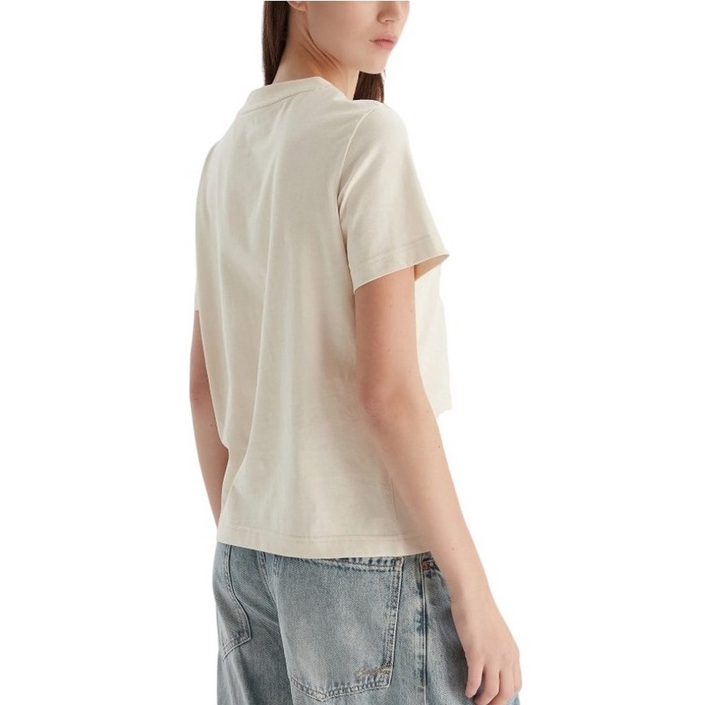 CALVIN KLEIN JEANS HR CLSSC MNLG CNC T-SHIRT ΜΠΛΟΥΖΑ ΓΥΝΑΙΚΕΙΑ BEIGE