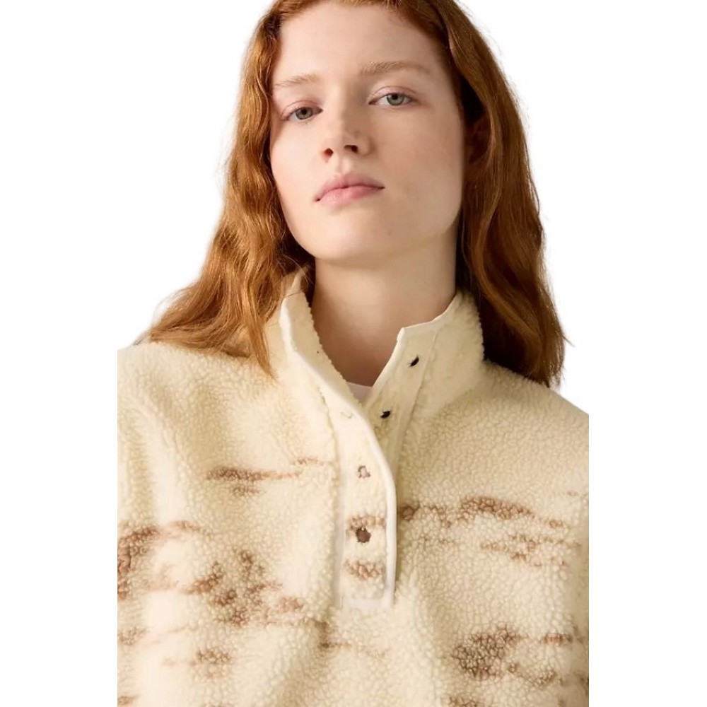 LEVIS KASEY SHERPA PULLOVER ΜΠΛΟΥΖΑ ΦΟΥΤΕΡ ΓΥΝΑΙΚΕΙΑ ECRU