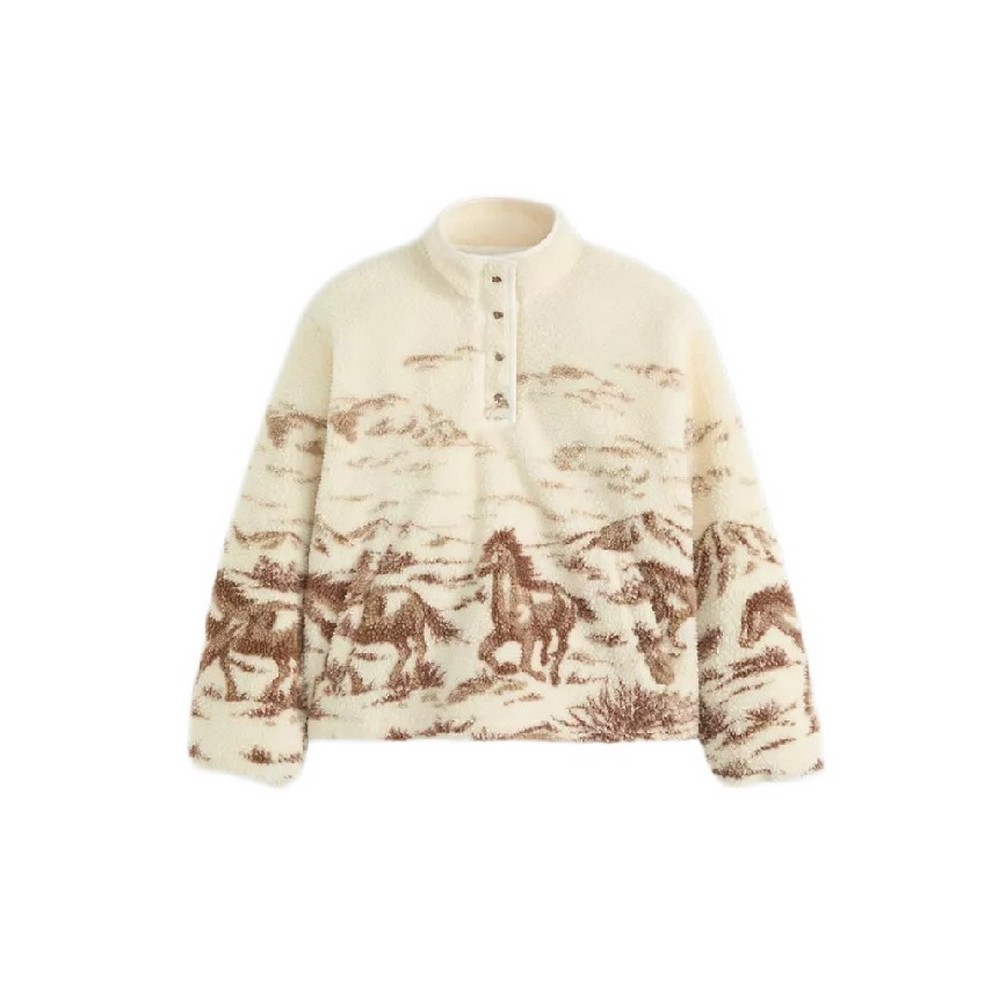 LEVIS KASEY SHERPA PULLOVER ΜΠΛΟΥΖΑ ΦΟΥΤΕΡ ΓΥΝΑΙΚΕΙΑ ECRU
