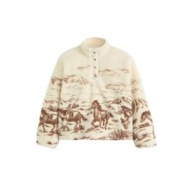 LEVIS KASEY SHERPA PULLOVER ΜΠΛΟΥΖΑ ΦΟΥΤΕΡ ΓΥΝΑΙΚΕΙΑ ECRU
