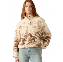 LEVIS KASEY SHERPA PULLOVER ΜΠΛΟΥΖΑ ΦΟΥΤΕΡ ΓΥΝΑΙΚΕΙΑ ECRU