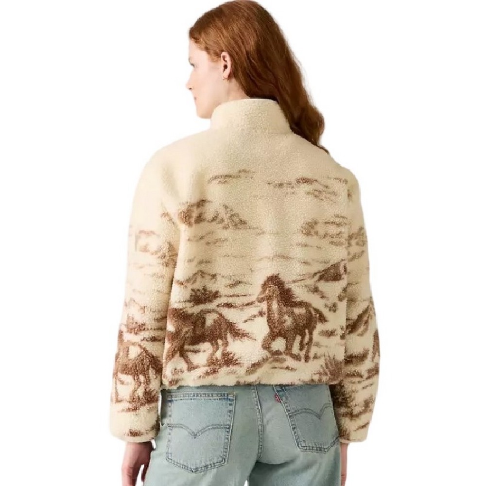 LEVIS KASEY SHERPA PULLOVER ΜΠΛΟΥΖΑ ΦΟΥΤΕΡ ΓΥΝΑΙΚΕΙΑ ECRU