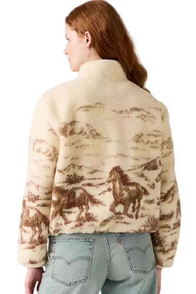 LEVIS KASEY SHERPA PULLOVER ΜΠΛΟΥΖΑ ΦΟΥΤΕΡ ΓΥΝΑΙΚΕΙΑ ECRU