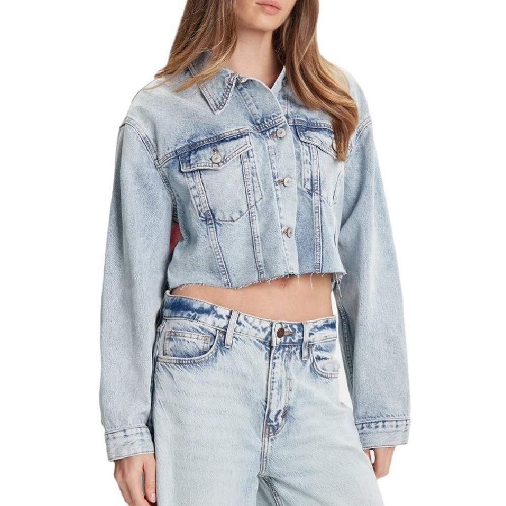 TOMMY JEANS CROPPD TRCKR JKT RWB EXT CI603 ΜΠΟΥΦΑΝ ΓΥΝΑΙΚΕΙΟ BLUΕ DENIM
