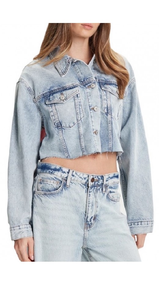 TOMMY JEANS CROPPD TRCKR JKT RWB EXT CI603 ΜΠΟΥΦΑΝ ΓΥΝΑΙΚΕΙΟ BLUΕ DENIM