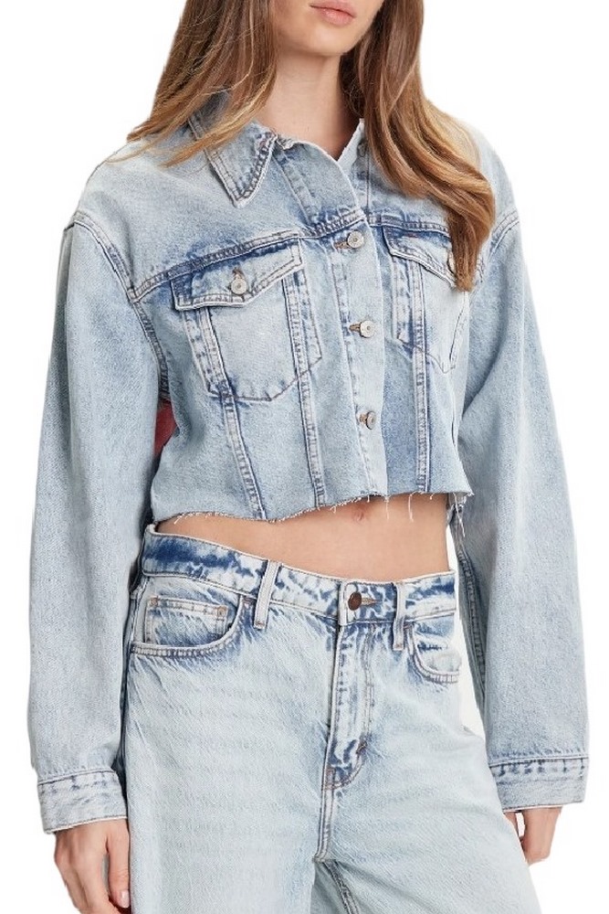 TOMMY JEANS CROPPD TRCKR JKT RWB EXT CI603 ΜΠΟΥΦΑΝ ΓΥΝΑΙΚΕΙΟ BLUΕ DENIM