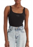 CALVIN KLEIN JEANS MONOGRAM SCOOP NK RIB TANK ΤΟΠ ΓΥΝΑΙΚΕΙΟ BLACK