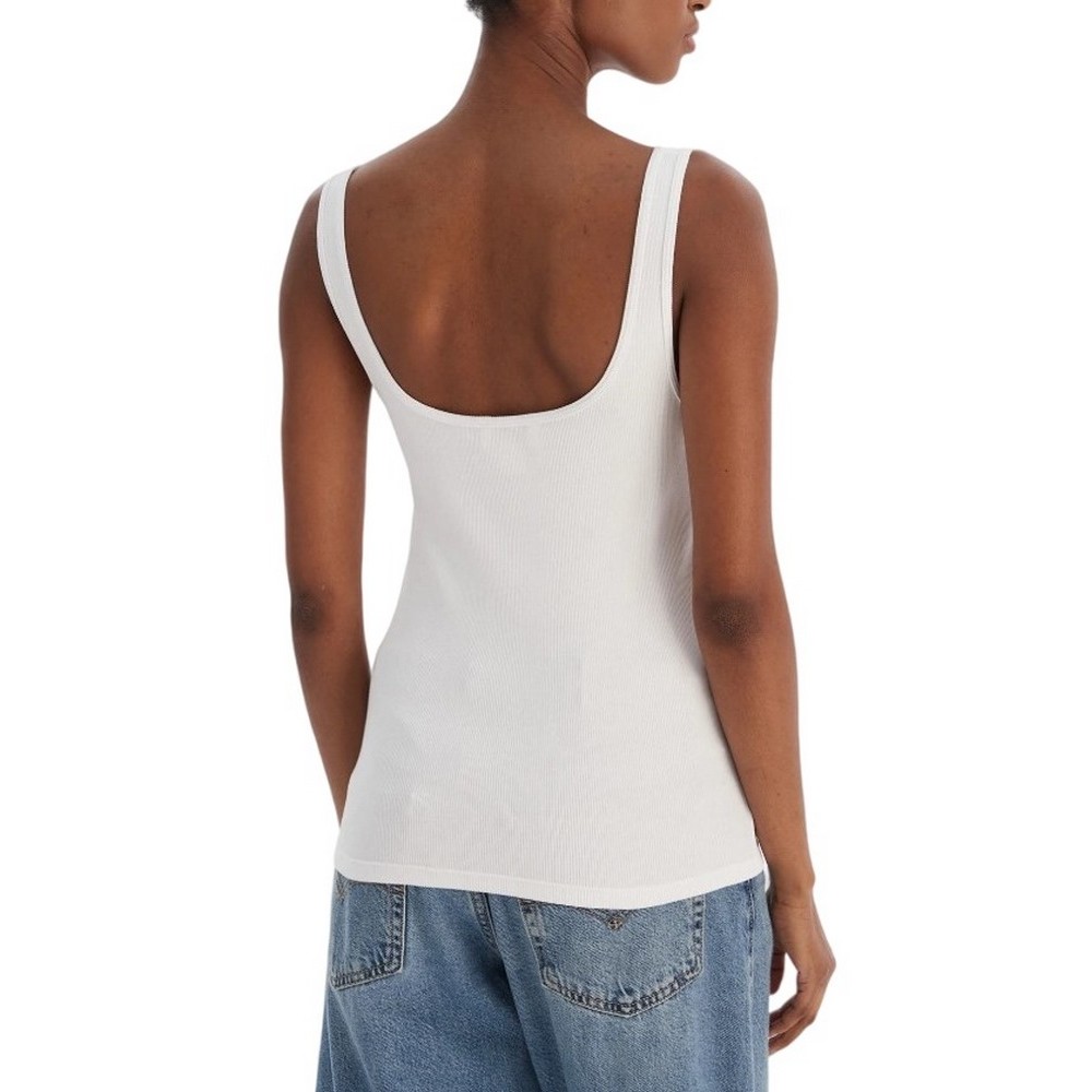 CALVIN KLEIN JEANS MONOGRAM SCOOP NK RIB TANK ΤΟΠ ΓΥΝΑΙΚΕΙΟ WHITE