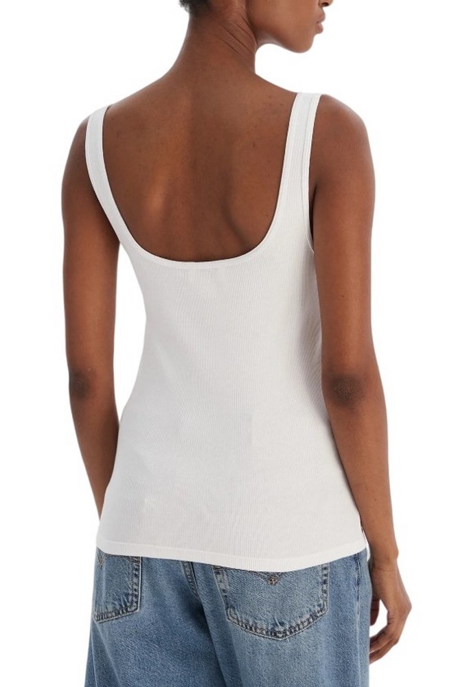 CALVIN KLEIN JEANS MONOGRAM SCOOP NK RIB TANK ΤΟΠ ΓΥΝΑΙΚΕΙΟ WHITE