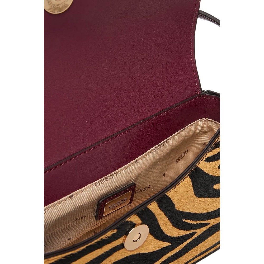 GUESS DOMITILLA FLAP SHOULDER BAG ΤΣΑΝΤΑ ΓΥΝΑΙΚΕΙΑ ZEBRA PRINT