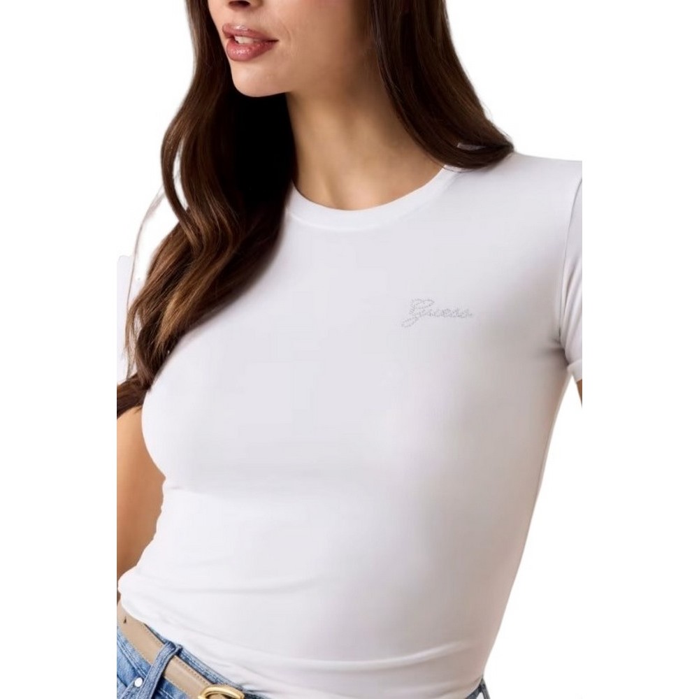 GUESS NEW CN MINI LOGO T-SHIRT ΜΠΛΟΥΖΑ ΓΥΝΑΙΚΕΙΑ WHITE