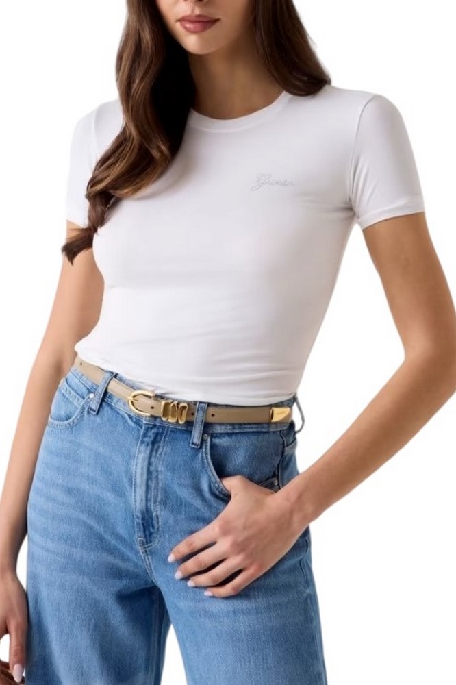 GUESS NEW CN MINI LOGO T-SHIRT ΜΠΛΟΥΖΑ ΓΥΝΑΙΚΕΙΑ WHITE