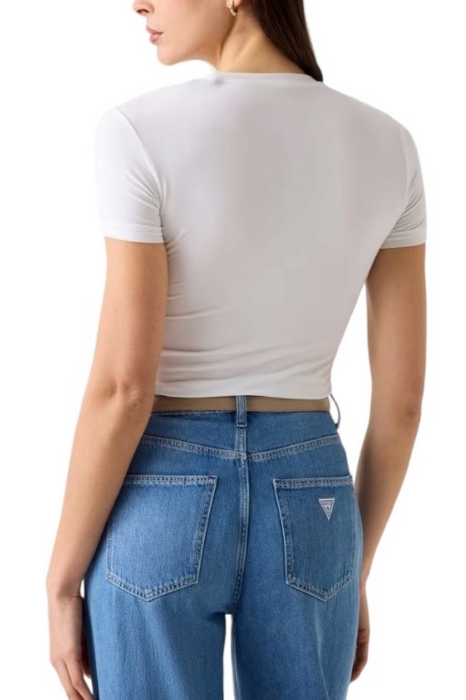 GUESS NEW CN MINI LOGO T-SHIRT ΜΠΛΟΥΖΑ ΓΥΝΑΙΚΕΙΑ WHITE