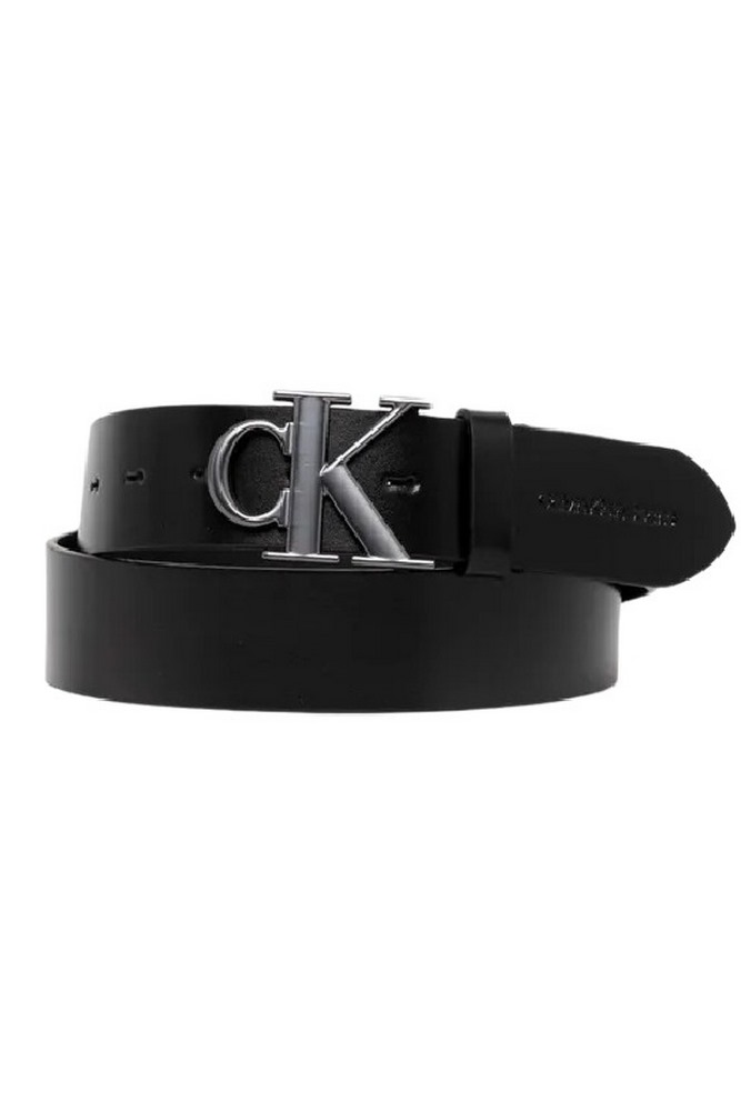 CALVIN KLEIN JEANS MONO ROUND PLAQUE LTHR BELT 40MM ΖΩΝΗ ΑΝΔΡΙΚΗ BLACK