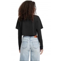 GUESS JEANS SL CN BOXY 2FER STAR PRINTE ΜΠΛΟΥΖΑ ΓΥΝΑΙΚΕΙΑ BLACK