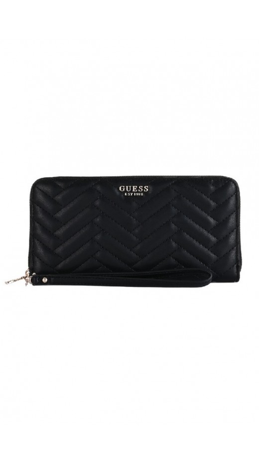 GUESS ANNING SLG LARGE ZIP AROUND ΠΟΡΤΟΦΟΛΙ ΓΥΝΑΙΚΕΙΟ BLACK