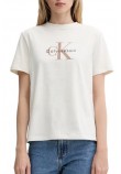 CALVIN KLEIN JEANS HR SS CLSSC MNLG CNC T-SHIRT ΜΠΛΟΥΖΑ ΓΥΝΑΙΚΕΙΑ ECRU