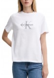 CALVIN KLEIN JEANS HR SS CLSSC MNLG CNC T-SHIRT ΜΠΛΟΥΖΑ ΓΥΝΑΙΚΕΙΑ BRIGHT WHITE